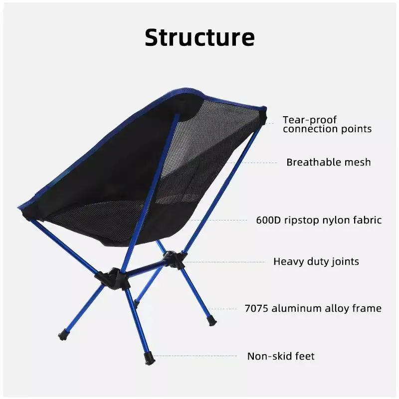 Outdoor Ultralight Portable Folding Camping Chairs With Retractable