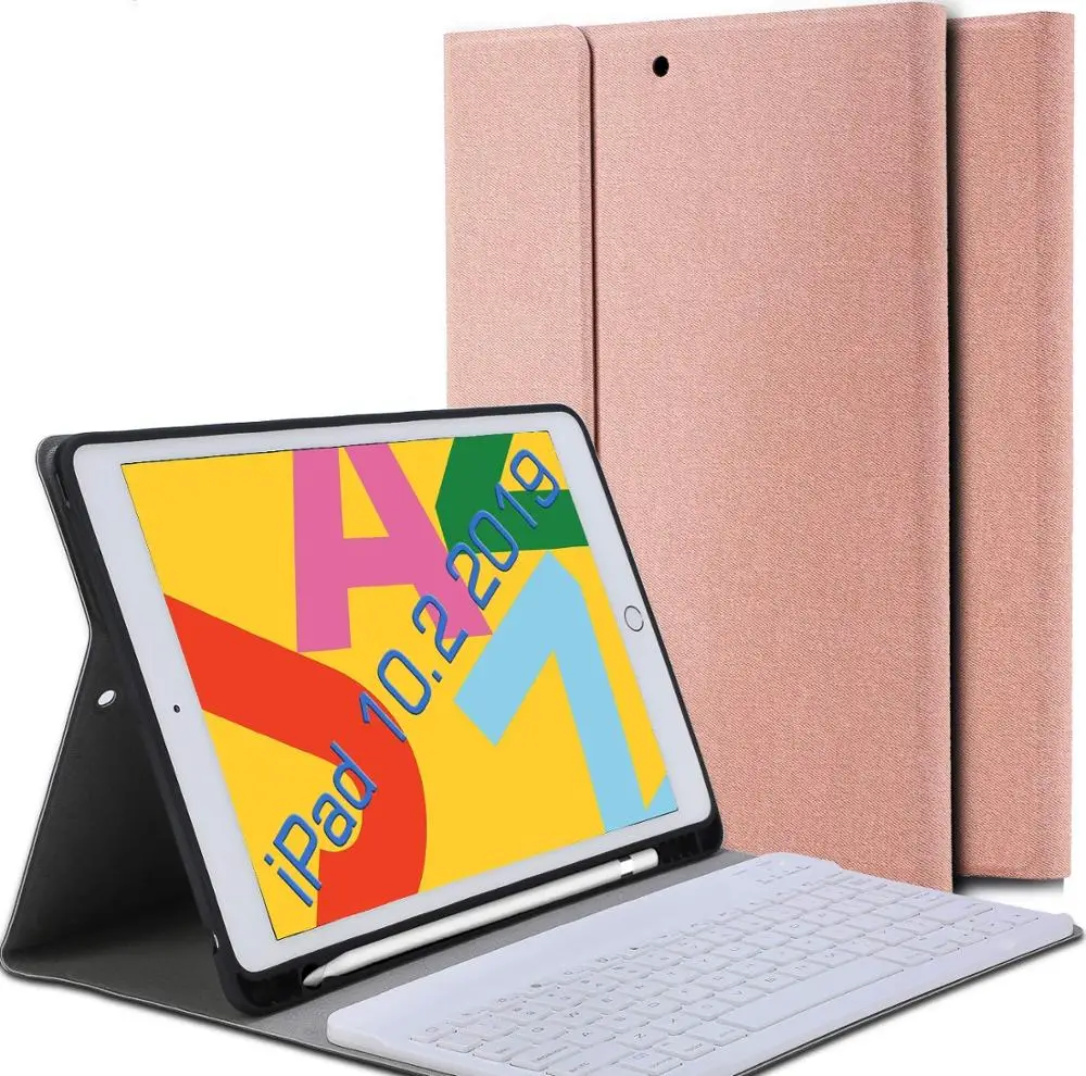 Съемная Беспроводная клавиатура, кожаный чехол, чехол для планшета, клавиатура для iPad 10,2 2019
