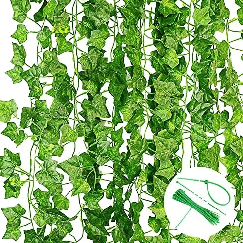 Artificial Ivy Garland Greenery Garlands Hanging Flower Vine for Bedroom Wall Decor Wedding Green Artificial Ivy Leaves