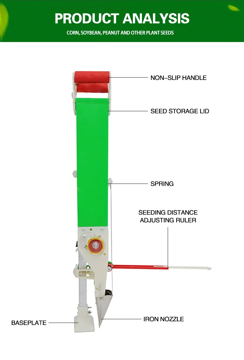 Portable Manual Seeder Spreader Double-cylinder Handheld Spreader Corn 