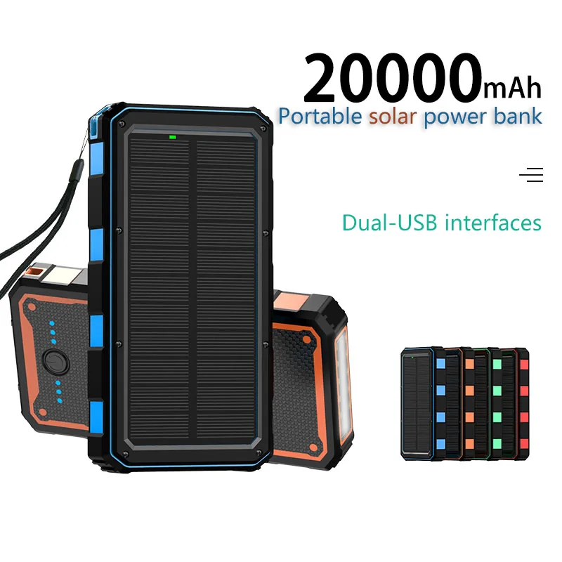 Ip67 Ipx6 Waterproof Solar Power Bank 20000mah Solar Charger Waterproof 10000mah 8000mah Power