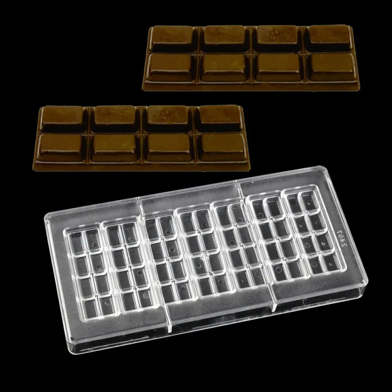 3D Chocolate Bar Molds Polycarbonate Tray Plastic Moldes Para