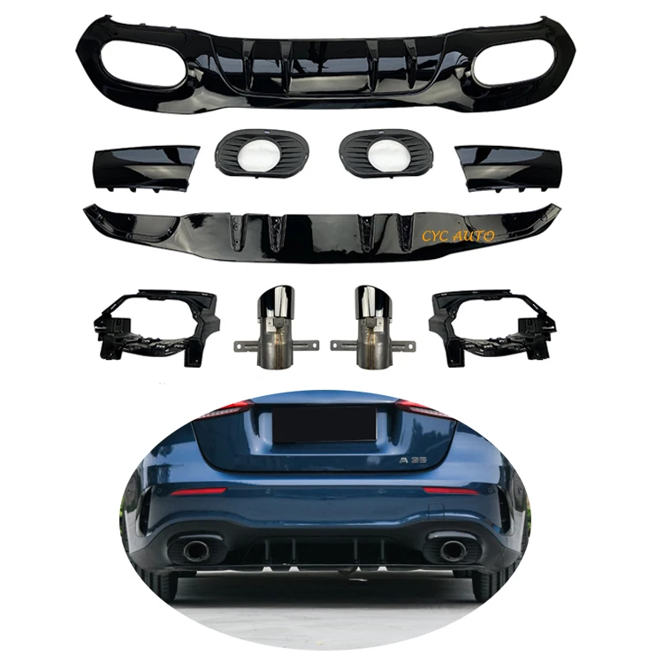 Car Parts W177 Diffuser for Mercedes a Class W177 A35 Rear Diffuser Sport Hatchback 2019 2020