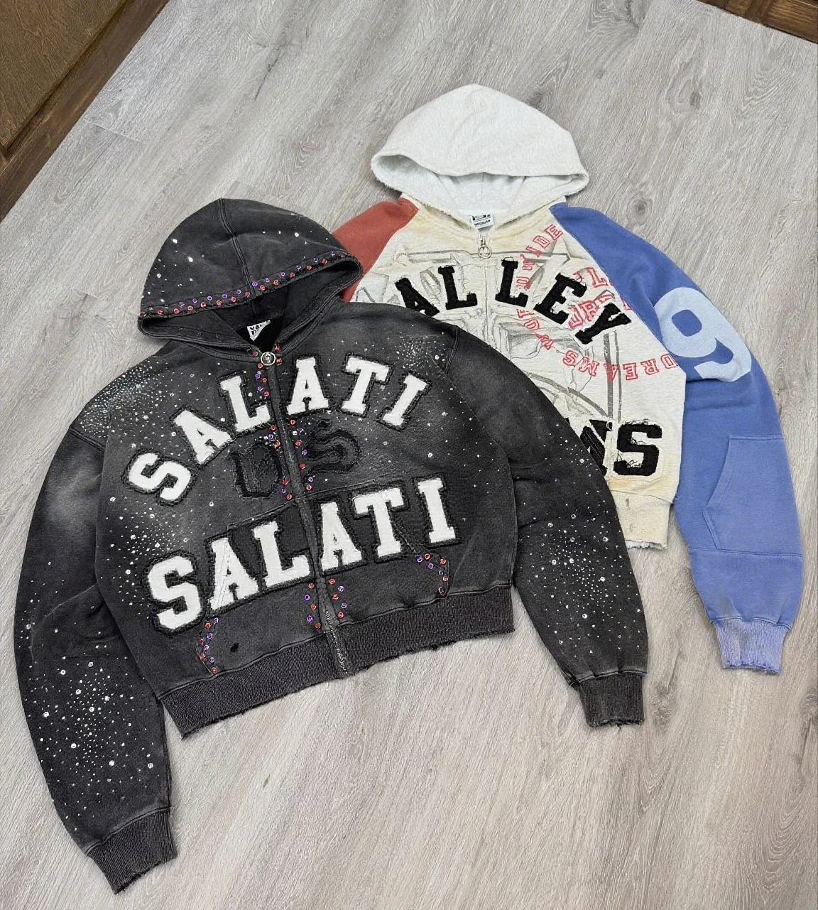 Custom Rhinestone Dtg Print Logo French Terry Oversized Heavy Cotton Acid Wash Sun Faded Men Hoodies Vintage Hoodie