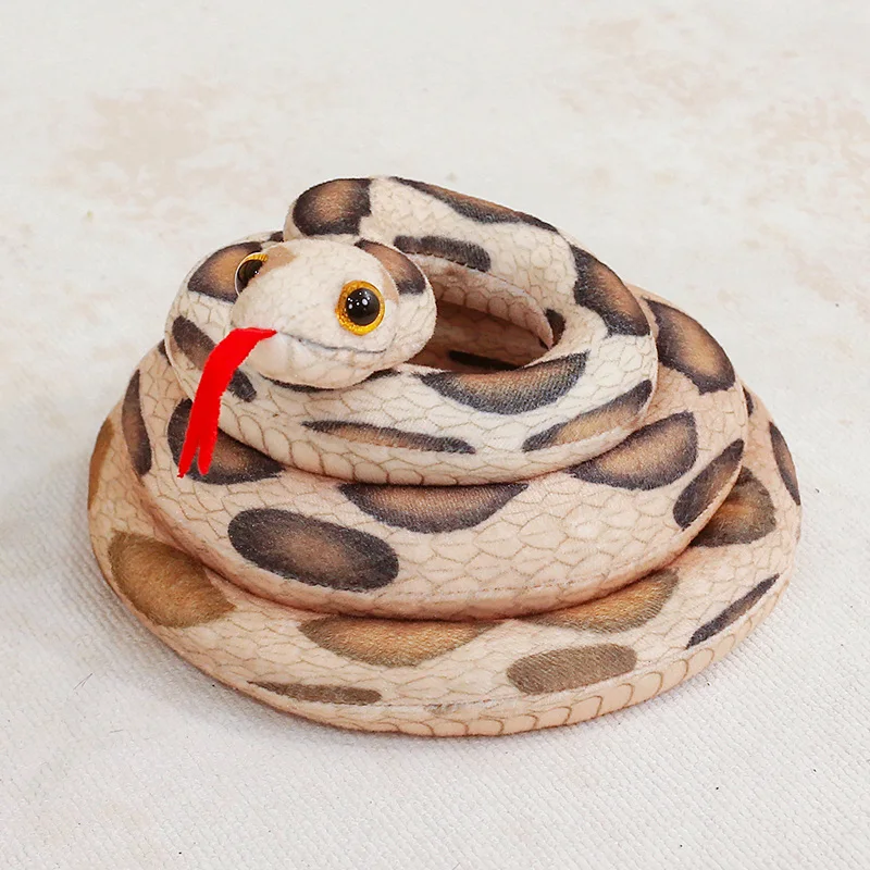 Simulated snake plush toy rattlesnake spotted python prank cobra action figure children's toy Halloween