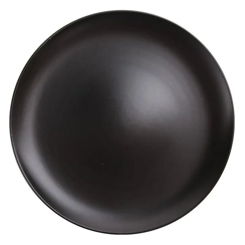 Ceramic Dinnerware Set Matt Black Porcelain Dinner Sets With Gold Rim Japanese Style