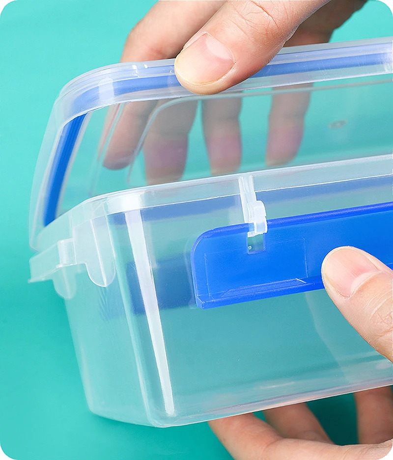 Multifunctional Clear Rectangular Kitchen Food Grade Pp Plastic Food Container Ingredient Bin Storage Box With Seal Cover supplier