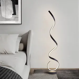 Modern Minimalist LED Floor Lamp for Living Room Bedroom Hotel-Vertical Arc Smart Design Aluminum Body for Bedside Bedroom Bed