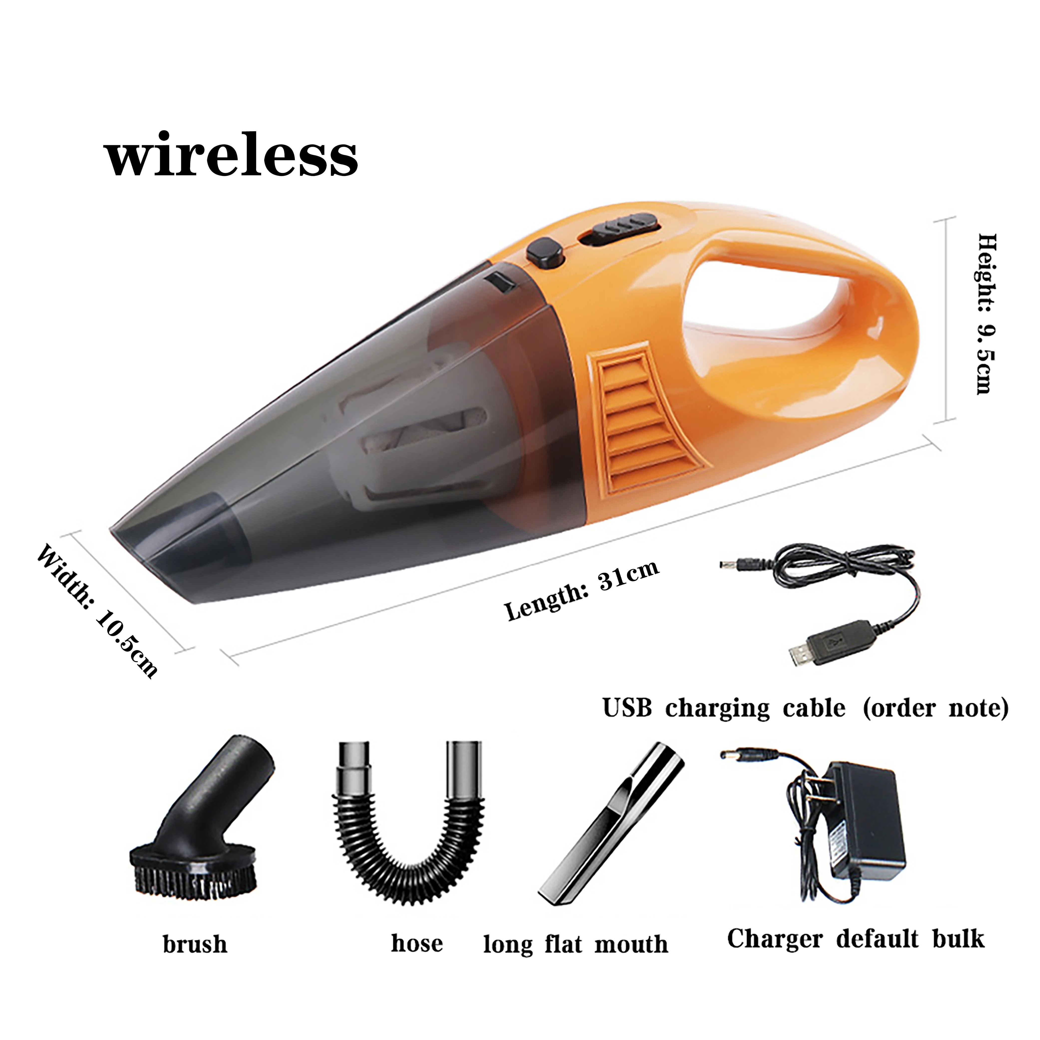 Автомобильный беспроводной портативный мини-пылесос с большим всасыванием 4500