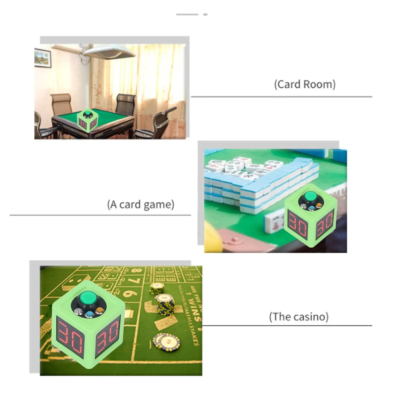 GX 4 Side HD Screen Display 0-99 Seconds Poker Shot Clock Quick Start Countdown Timer for Poker Casino Chess Party Board Game
