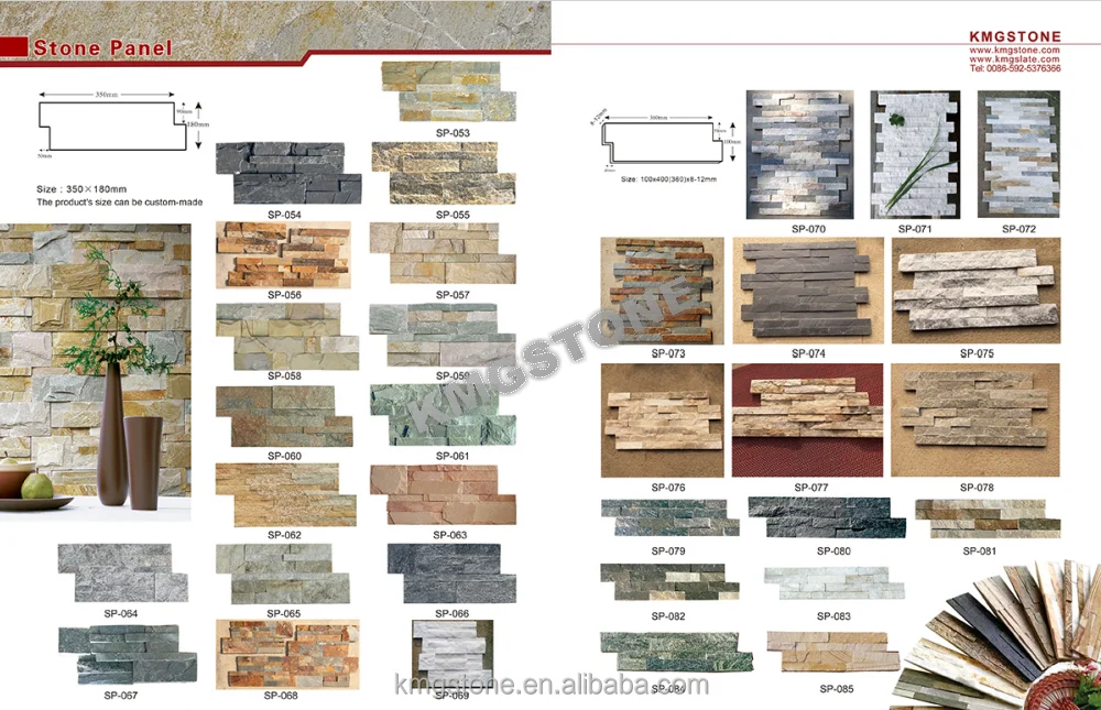 3d Stacked Stoneflexible Slate Veneer Thin Slab Wall Cladding Durable ...