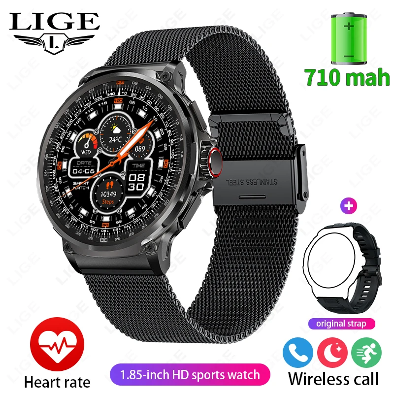 C - malha de aço Preto + pulseira de presente