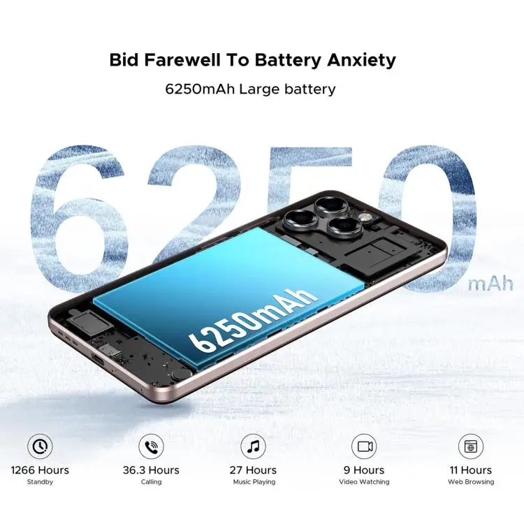 DOOGEE Note 58 Pro - 8GB+256GB, 6.56 Inch Android 15 Smartphone