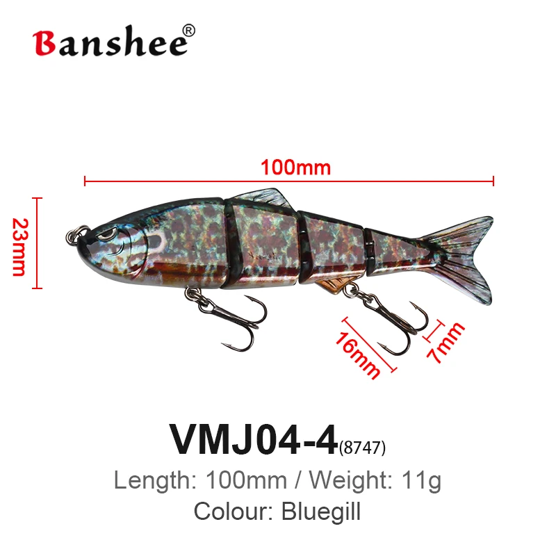 Full Customization Multi 4 Joints Segmented Vmj044 Swimbait Slow Sinking Rattle Salt/fresh