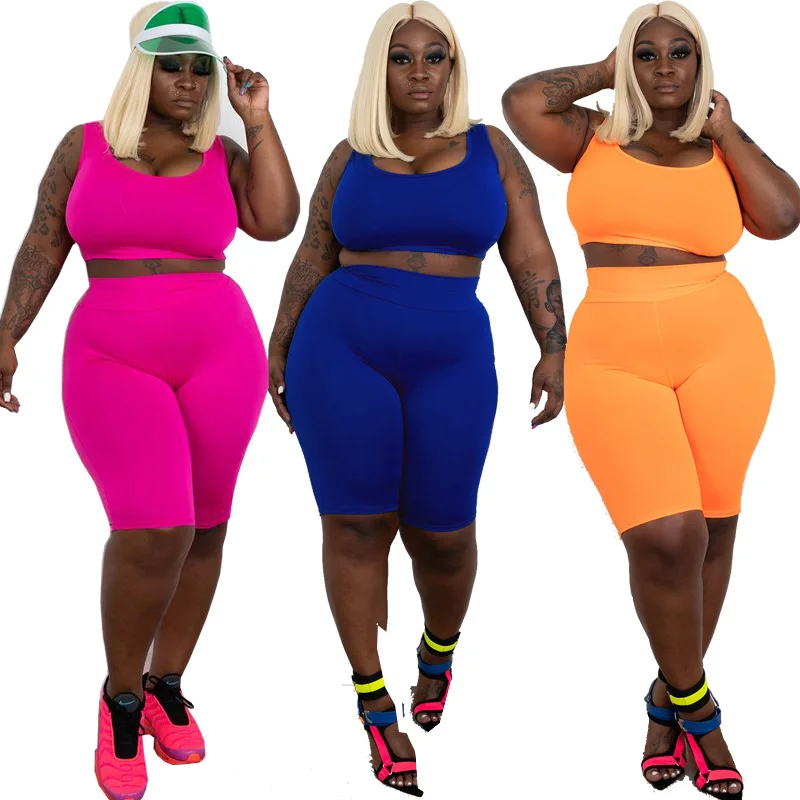 2 piece plus size short set