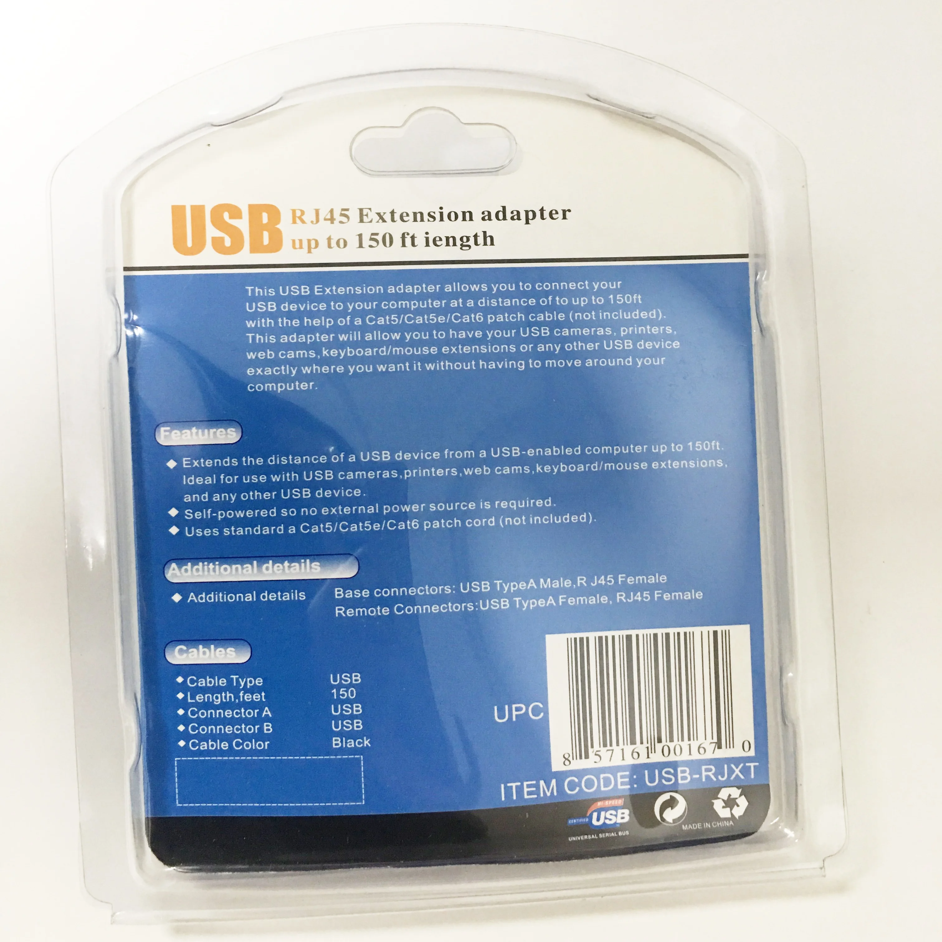 EBORM USB Extension Adapter New USB UTP Extender Adapter Over Single RJ45 Ethernet CAT5E 6 Cable up to 150ft