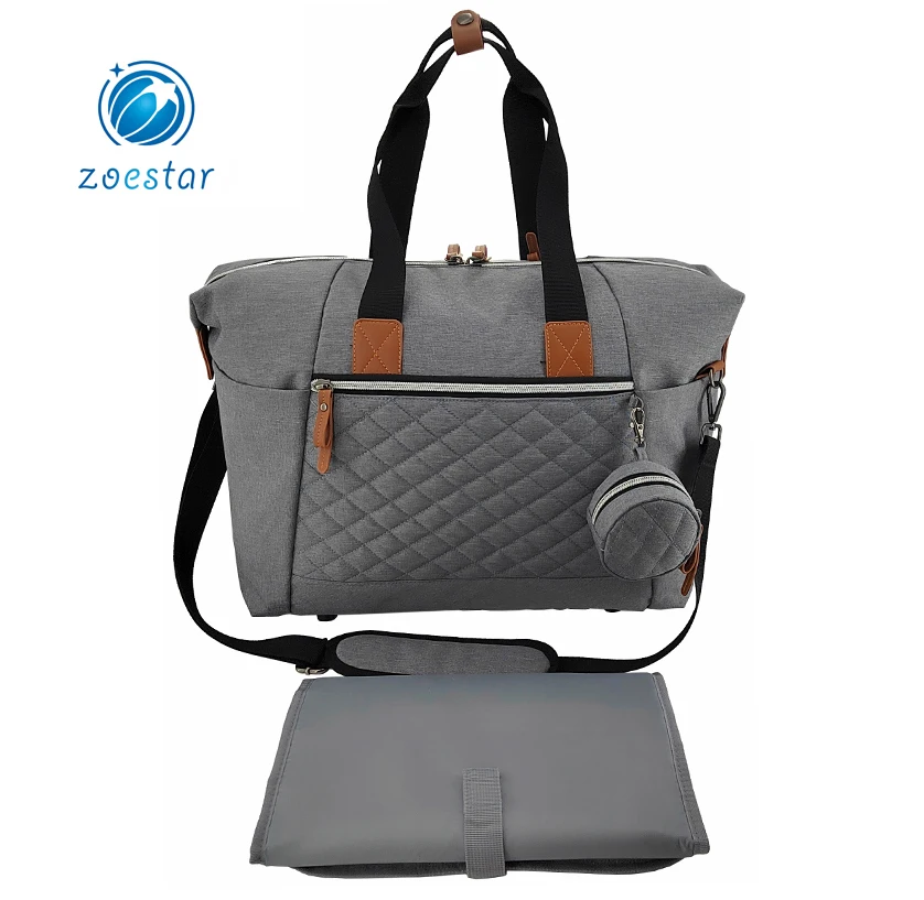 Multifunction and Large Travel Diaper Tote Bag with Pacifier Case and Changing Pad, Baby bag for boys and girls factory