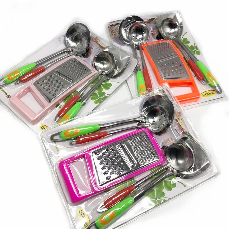 Wholesale Kitchenware Combination Set Shovel Spoon Colander for Vegetables Manual Operation Metal PP