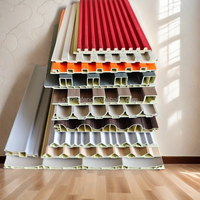 Modern PVC Coated Wall Paneling Fireproof Waterproof FLuted Grating for Interior Decoration for Bathroom Staircase Cladding