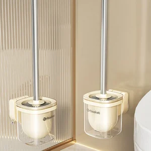 2026 New Model Wall-Mounted Bathroom Cleaning Brush Suction Cup Toilet Brush for Toilet Cleaning
