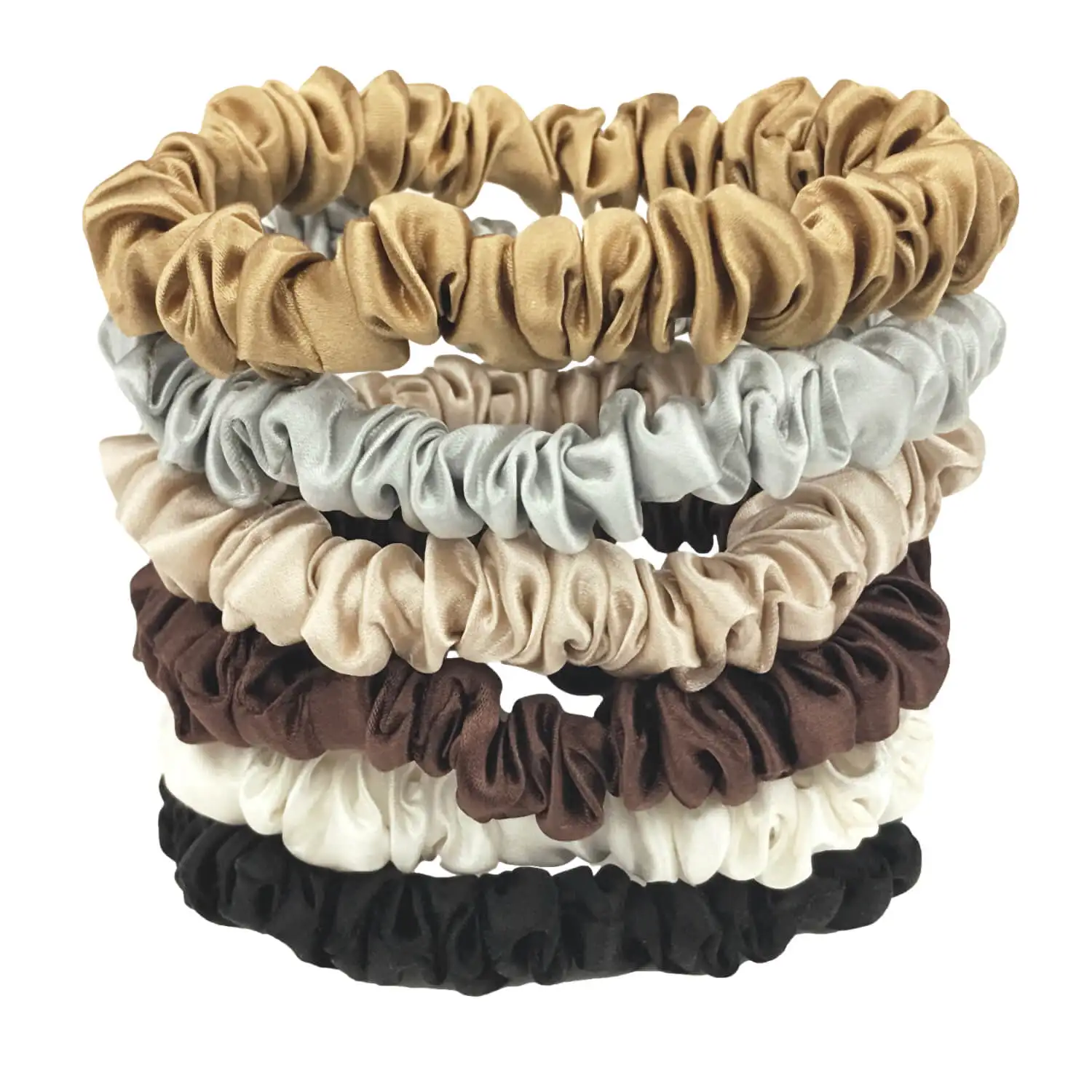 Небольшой Размер 1 см резинка для волос 16 мм 19 22 натуральный 100% шелк узкие эластичные резинки Pure6A Charmeuse