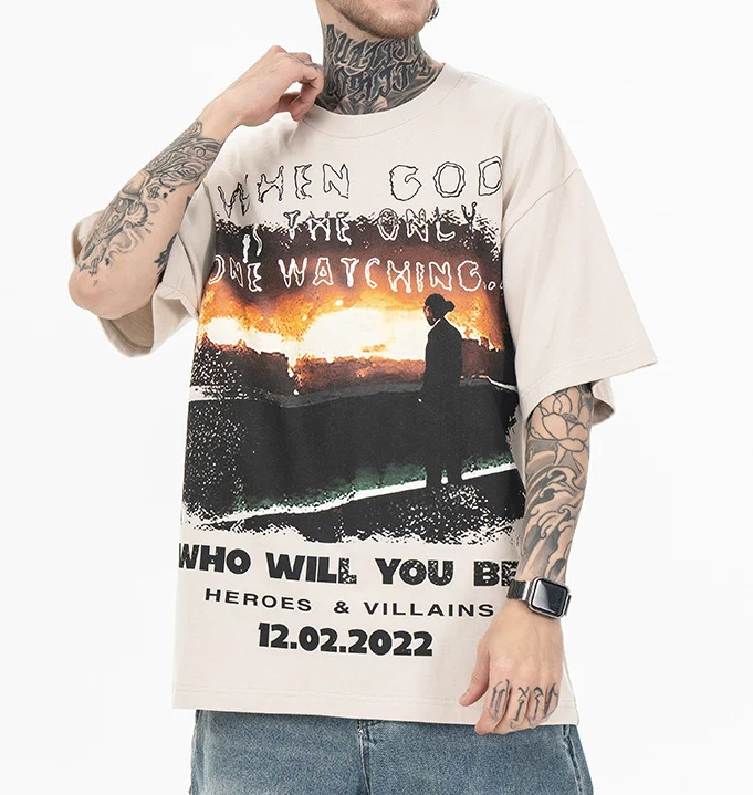 Streetwear Heavy Cotton Tshirt Oversized Screen Print Tshirt Graphic