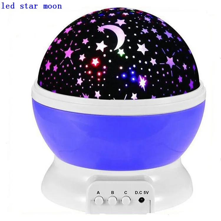 Romantic Dream Rotating Projection Lamp USB LED Night Light Sky Moon Star Master Projector for Kids Baby Sleep Lighting
