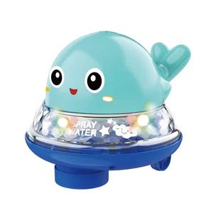 ITTL Bathtub Shower Floating Bathing Toys Automatic Spray Water Baby Whale Bath Toy with Light and Music