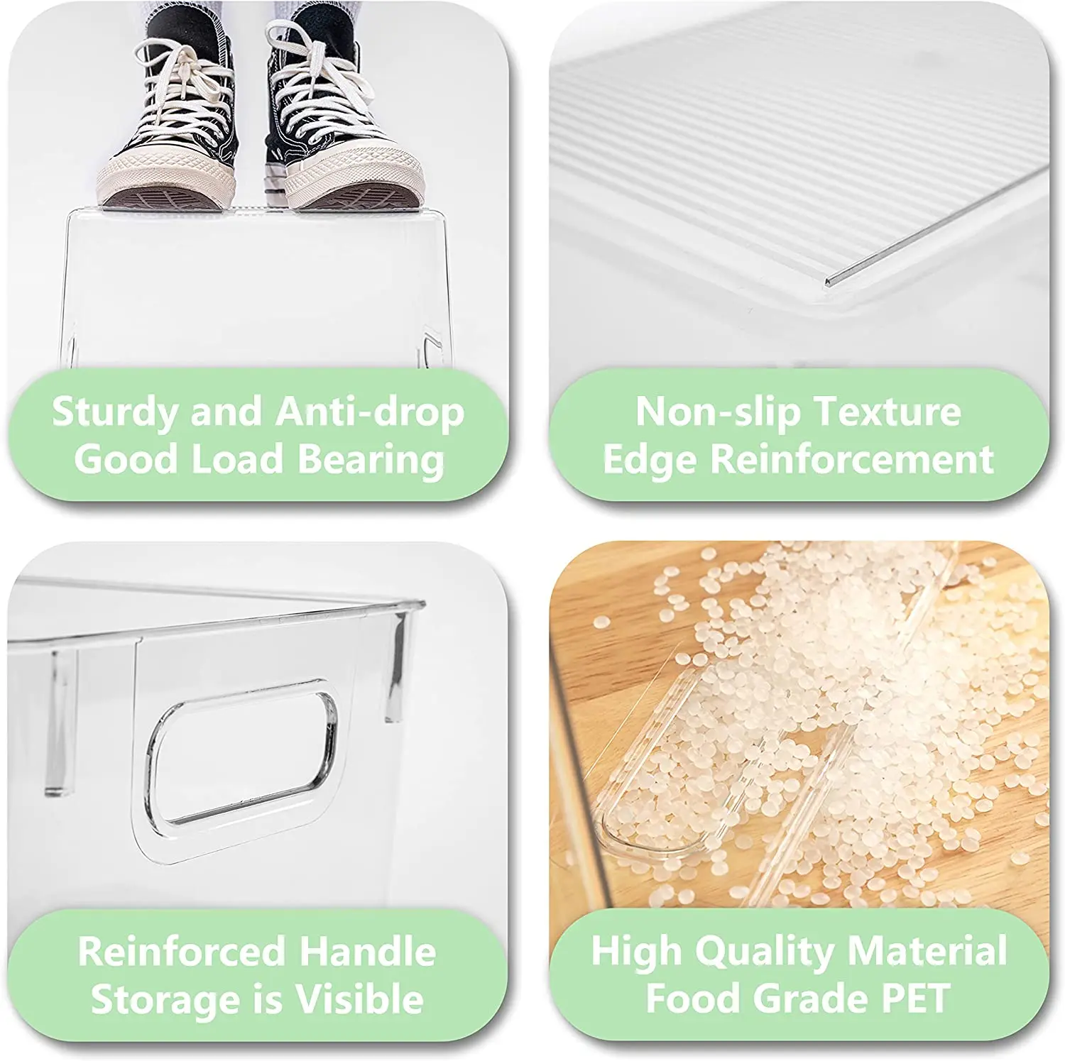 Прозрачный Прямоугольный кухонный Органайзер QM Amazon пластиковые контейнеры для хранения коробка