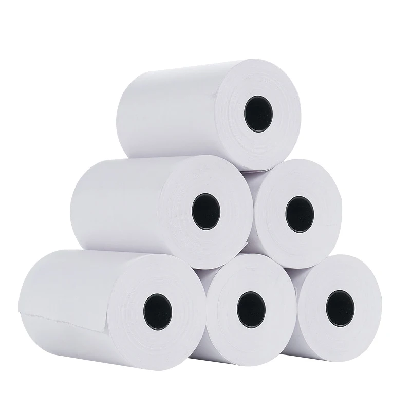 Wholesale White 80x70 Receipt Thermal Paper Rolls 55mm Width 80x80 Cash Register Paper for Pos Printer
