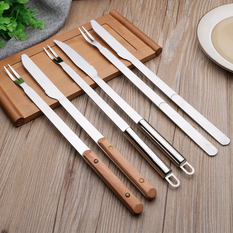 SHUOJI BBQ Knife Sets Stainless Steel Barbecue Knife and Fork 2