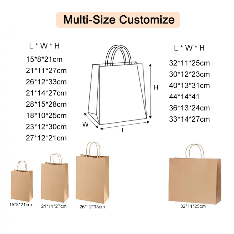 Customized Kraft Paper Bags High Quality Eco-friendly