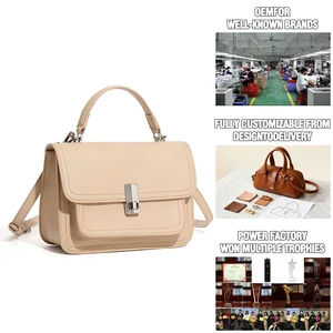 Manufacturer Wholesale Custom Women's Retro Leather Handbag OEM/ODM High-quality Shouldercrossbody Bag for Ladies square Bag