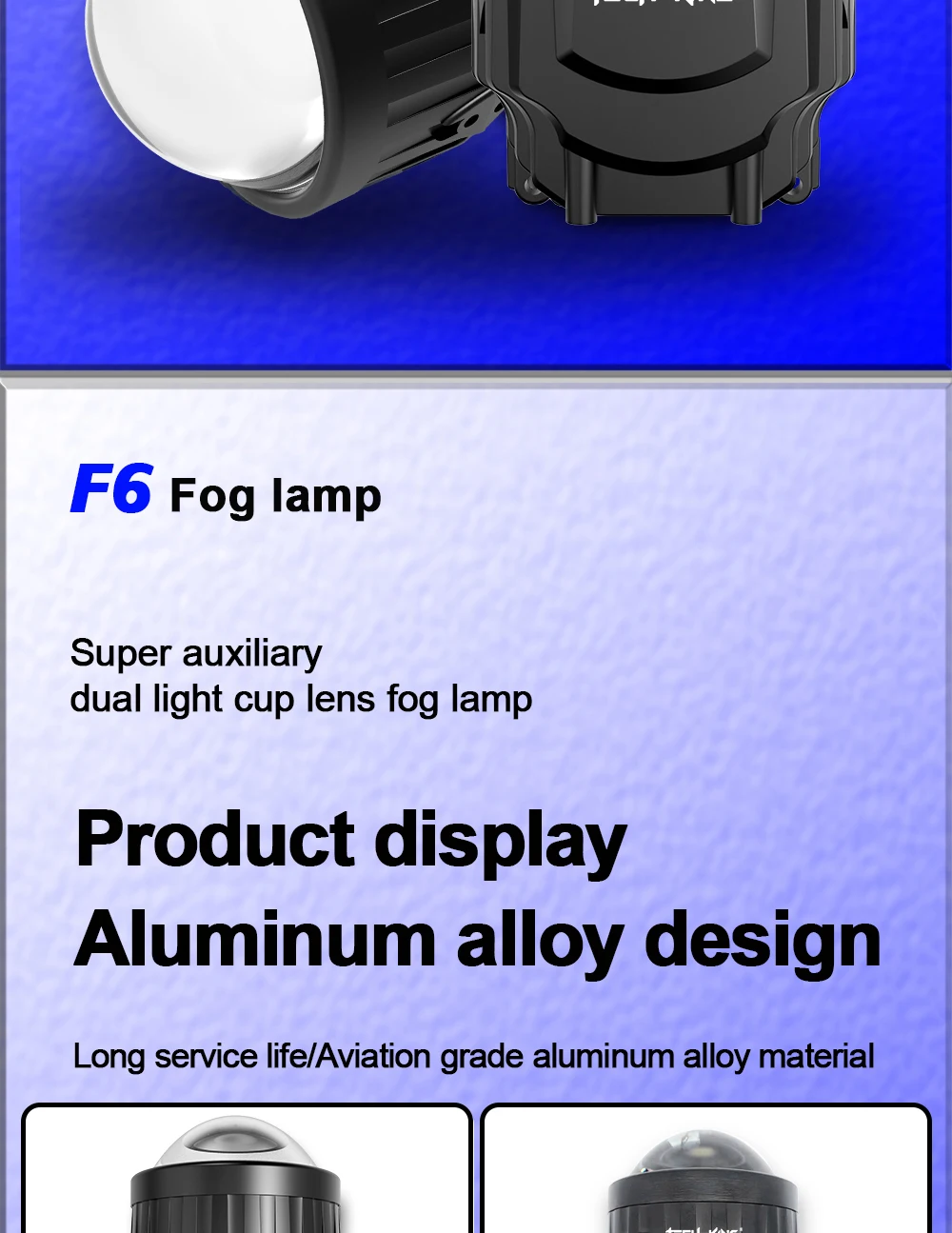 TECH-KING 3 inch 12V 45W/50W 6000K Car Bi LED Projector Lens Fog Light For Toyota Camry Corolla Prius Universal kit Fog lamp