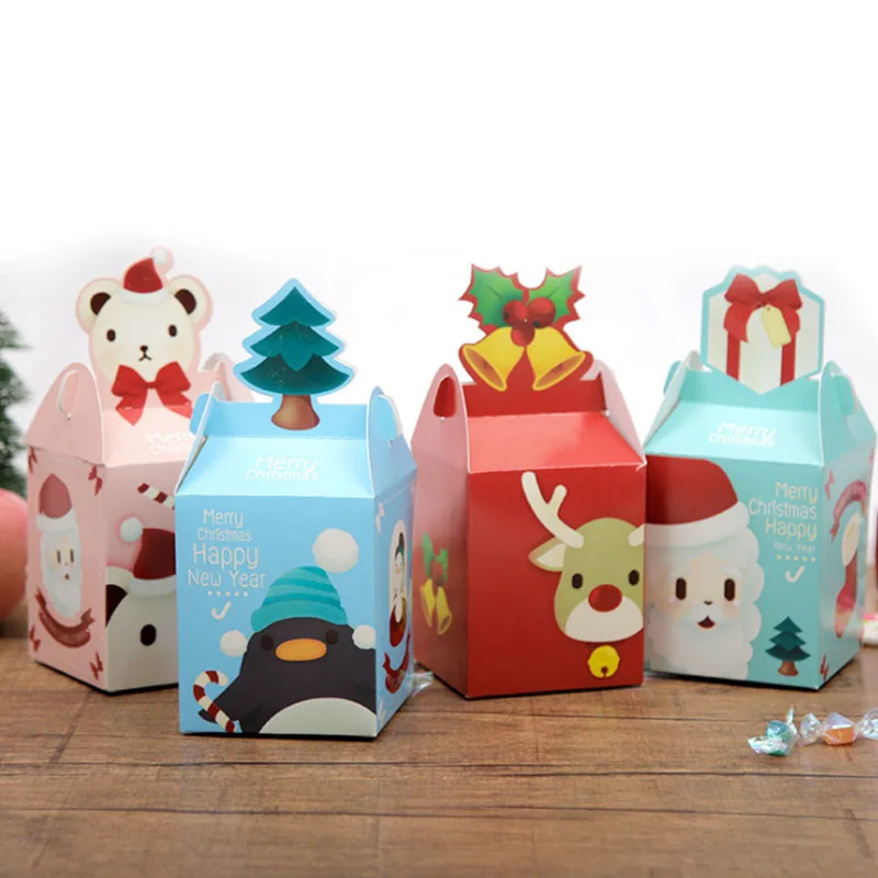 Cheap Christmas Eve square Portable Paper Box Custom Home Baking Candy Chocolate Gift Nuts Apple Ecommerce Packing  Boxes