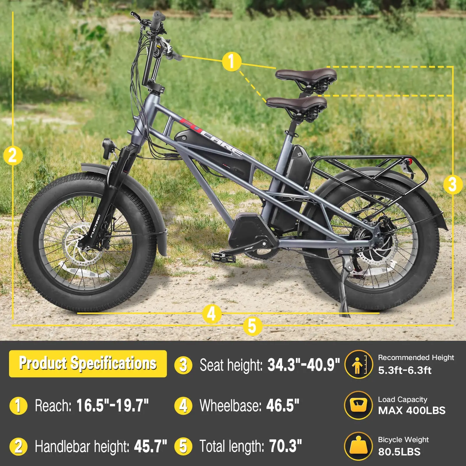 Electric Mountain Bike for Adult Men with 48V Battery and Front Suspension