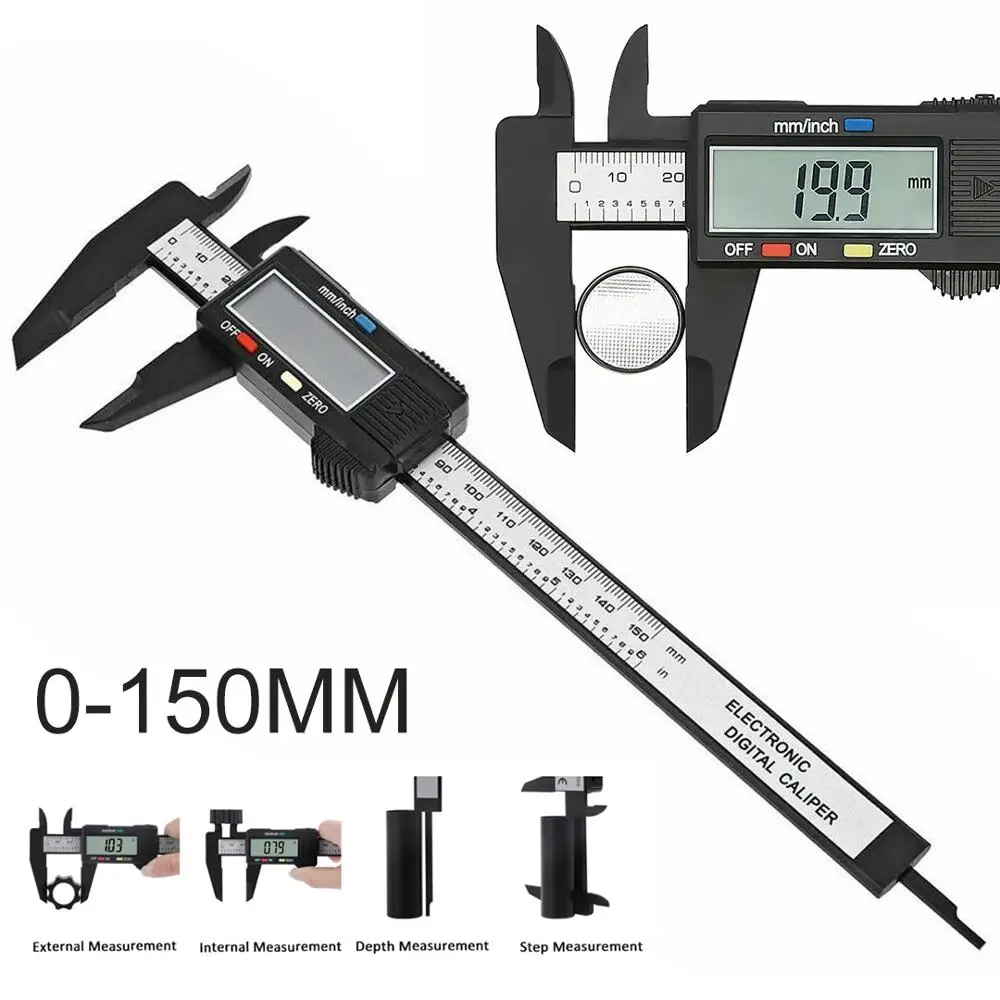 150mm LCD Display Digital Vernier Caliper Gauge Micrometer Measuring Tools UK 
