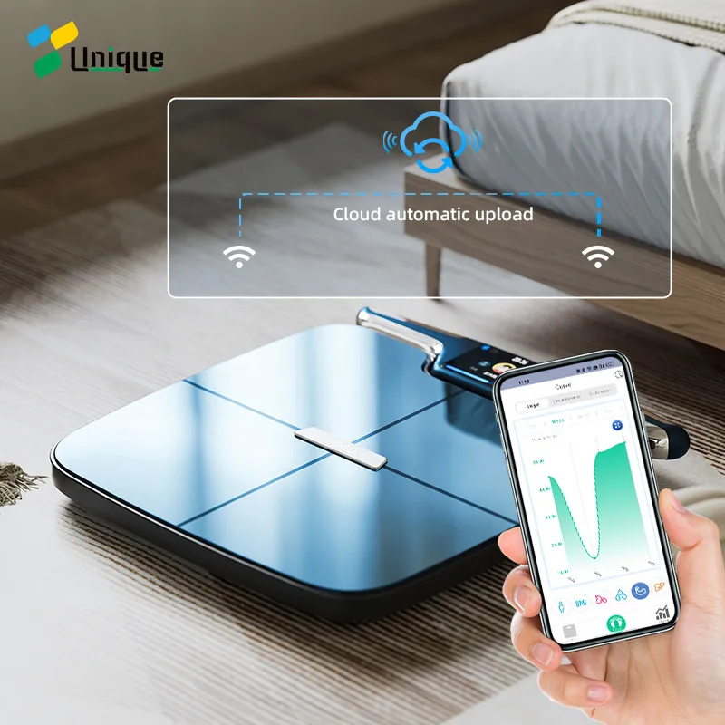 8 Electrodes Digital Inbody Data Calculating Body Composition Analyzer Bathroom Scale with Bluetooth & WiFi Body Fat Scale