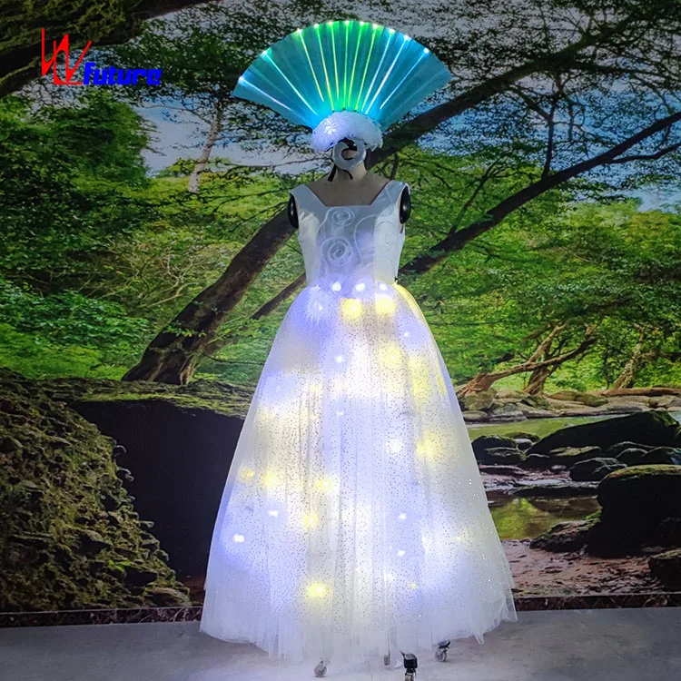 led prom dress Ballroom Glowing Costume LED Lights Prom Dress for Women Stage Performance Wear with Luminous Features