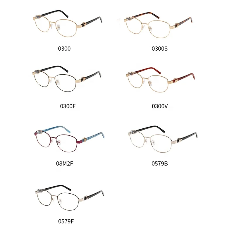 Luxury Oval Blue Light Blocking Computer Glasses 2021 Design Lightweight Metal Frame Eyeglasses