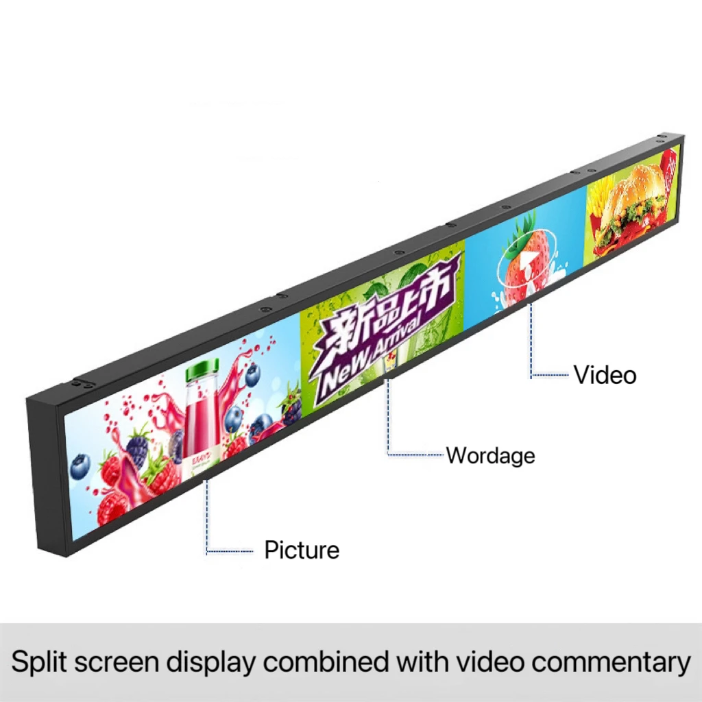 23.1 Inch Stretched Bar LCD Monitor Kiosk-Specific Digital Shelf Edge Display WiFi Support Media Advertising Video Applications supplier