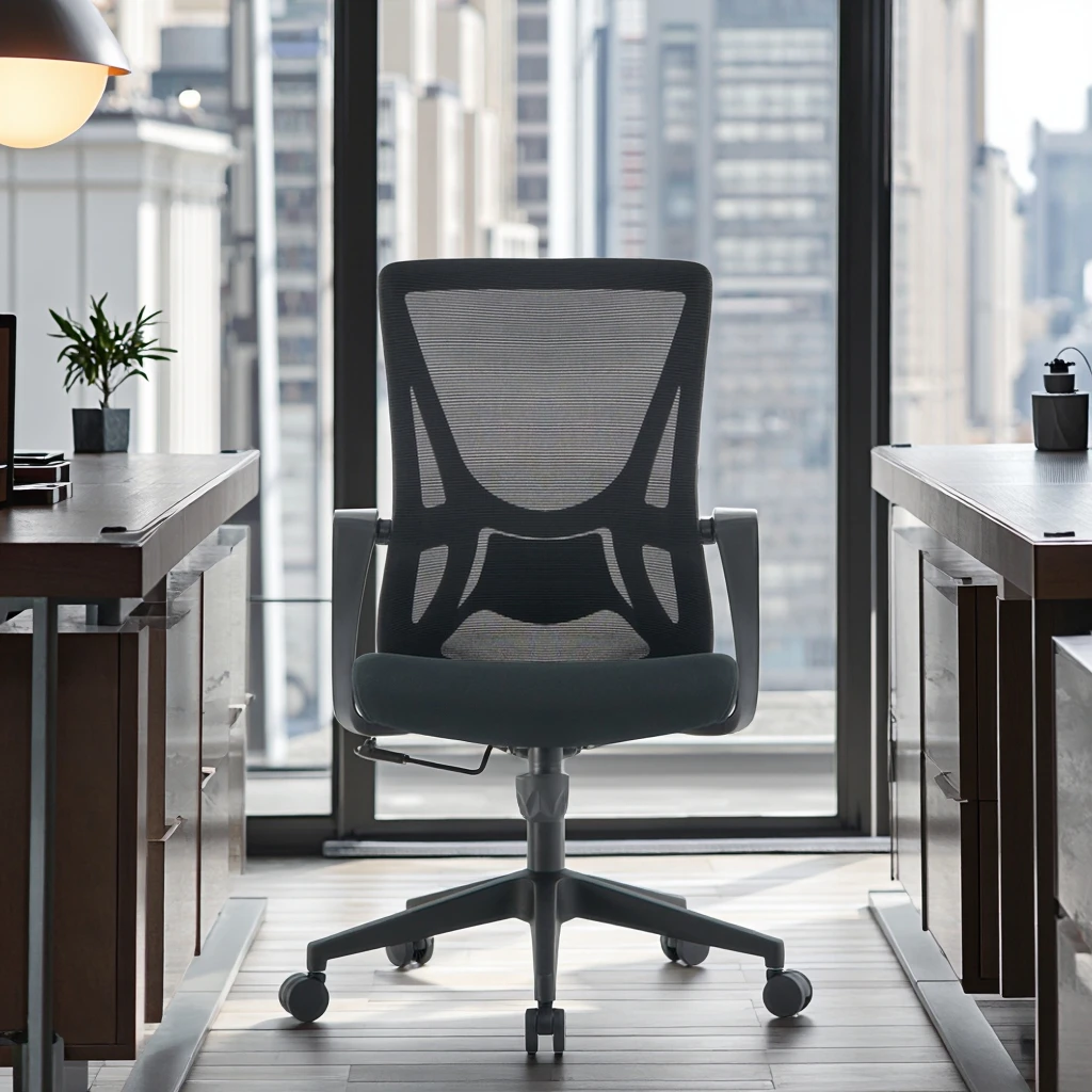 Simplified Wingback Chair Eco Material Reinforced Back Mesh Support Cost-Effective Seating Solution 3