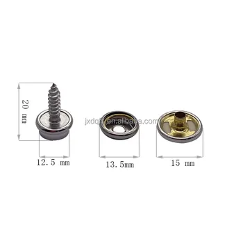 brass snap buttons with screw 0.6"(15 mm) total 0.78"(20 mm) fastener snap button for canvas stronger brass buttons