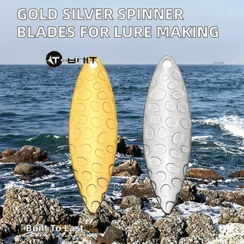 Fishing Lures DIY Metal Blades Gold and Silver Spinner Baits for Lure Making Ocean Boat Fishing Bass Trout Printed – Metal Jig – view 3