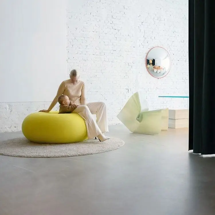 Designer Living Room Pouf Soft Doughnut Round Stool Legless Floor Ottoman for Home Sofa Side Lazy Chair