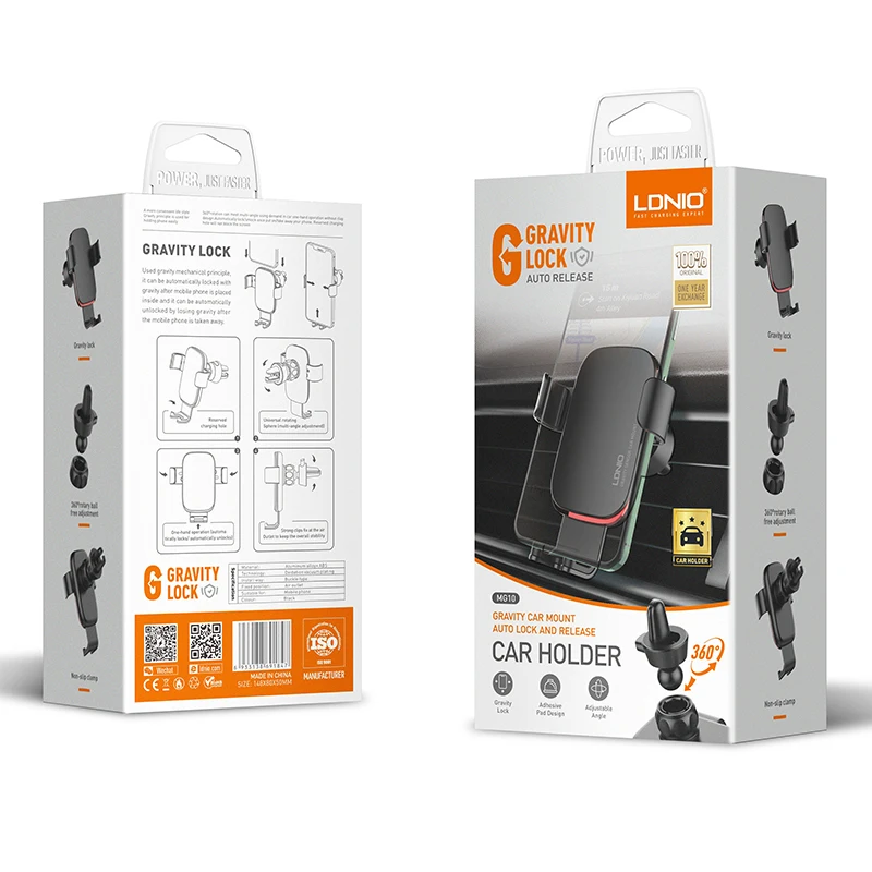 LDNIO MG10 Garvity Portable Strong Magnetic Mobile Phone Stand Auto Car Air Vent Mount Holder