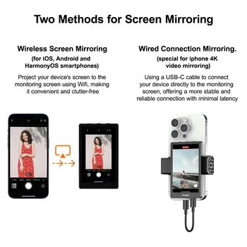 KingMa Hot Selling PH01-Max Vlog Selfie Monitor Magnetic Phone Clip Compatible Vlog Selfie Monitor Screen With iPhone Sumsang product image