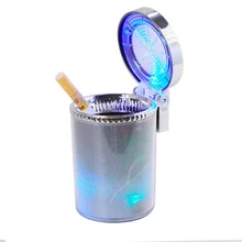 Car Ashtray with LED Light Cigarette Cigar Ash Tray Container Smoke Ash Cylinder Smoke Cup Holder LED Colorful Ashtray