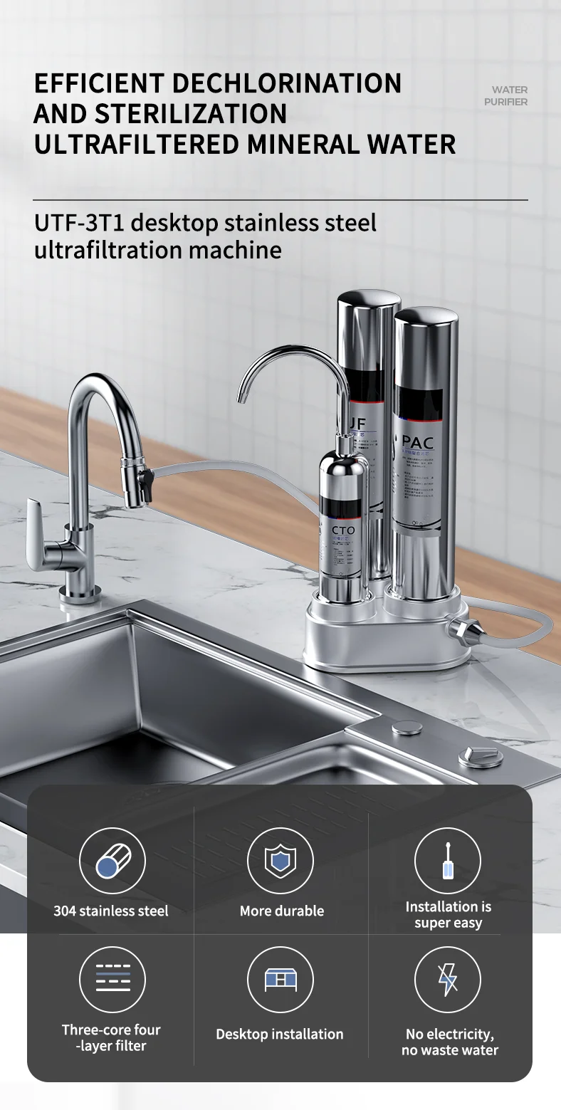 Depuratore Acqua Doccia SPORTARC Filtro Regolabile Per Rubinetto Cucina - E Lavandino Grigio Filtri Rubinetti