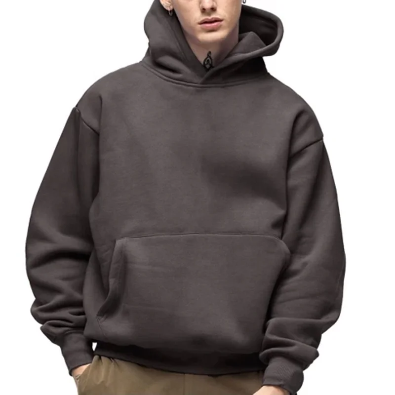 100% Cotton Thick Heavy French Terry Blank Men's Thick Hoodies ...